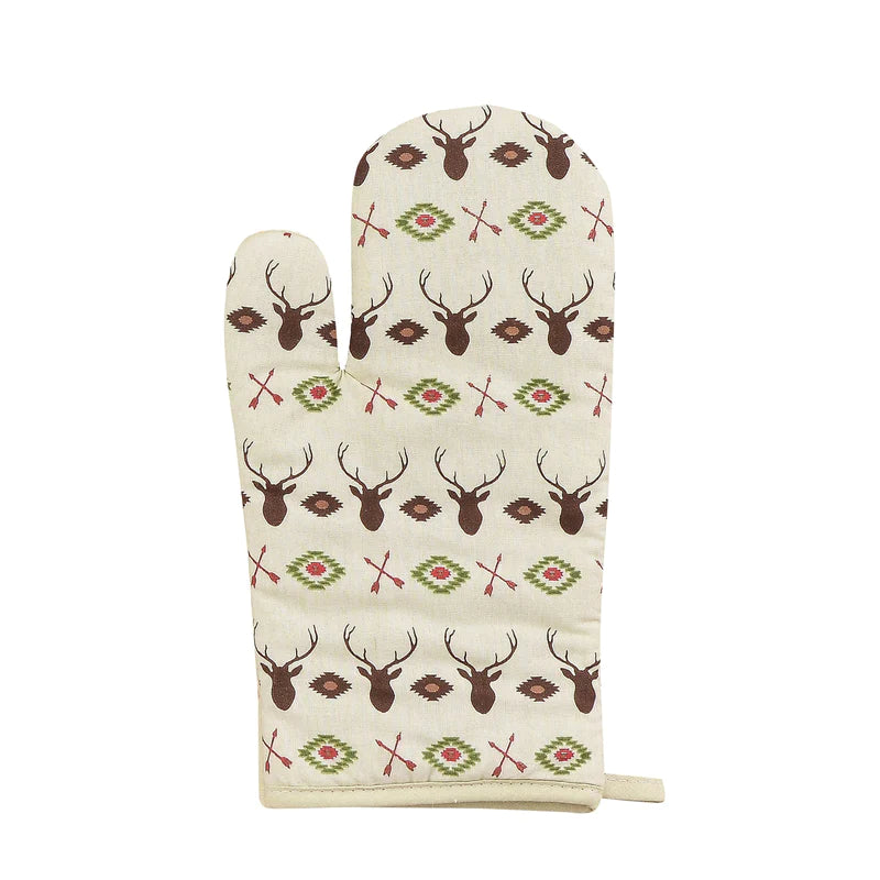 HiEnd Accents Aztec Multi Deer Printed Oven Mitts