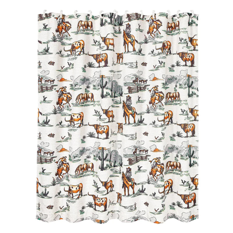 HiEnd Accents 72x72 Ranch Life Shower Curtain - Duffle Bag