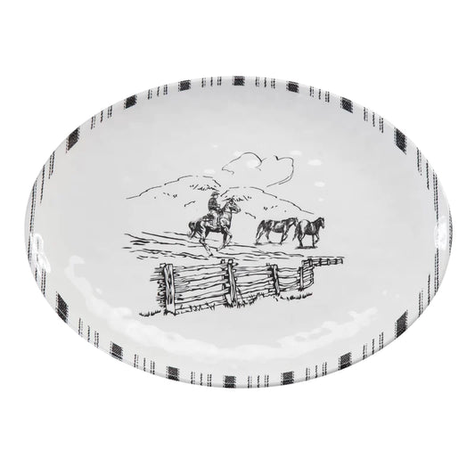HiEnd Accents Ranch Life Melamine Serving Platter