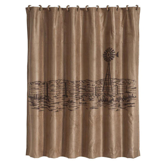 Hi End Accents Jasper Embroidered Landscape Shower Curtain