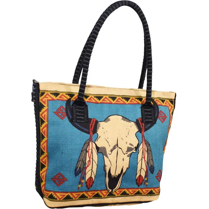 El Paso Feather Skull Cotton Stencil Purse - Irvine Tack & Western Wear