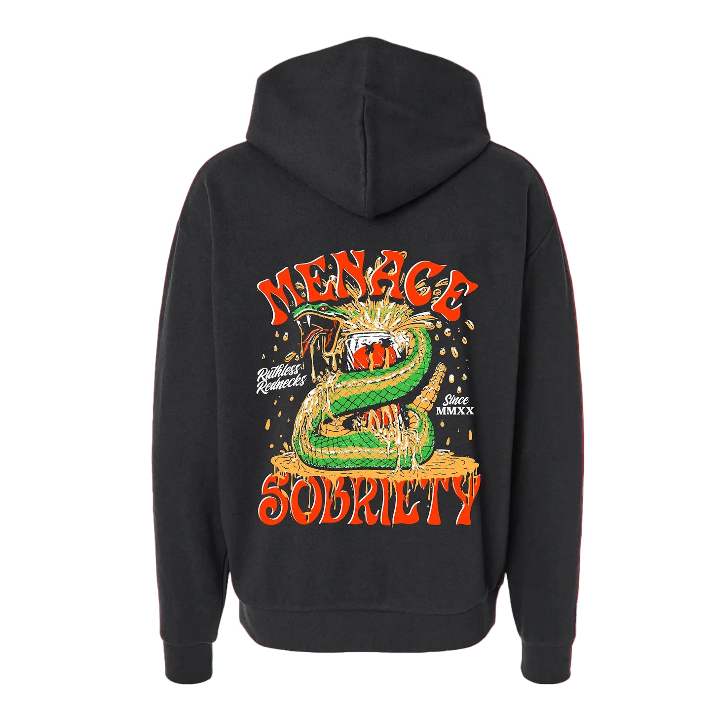 Ruthless Rednecks - Menace 2 Sobriety Supercharged Hoodie - Black