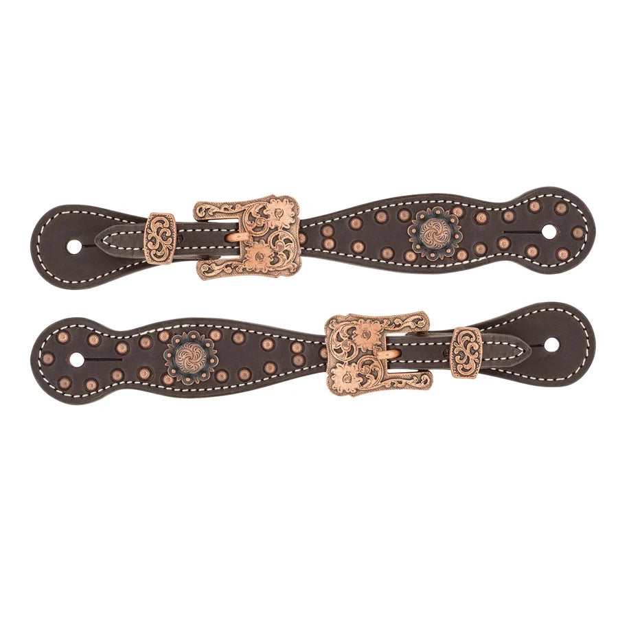 Weaver Leather Women's Western Outlaw Spur Straps- Havana