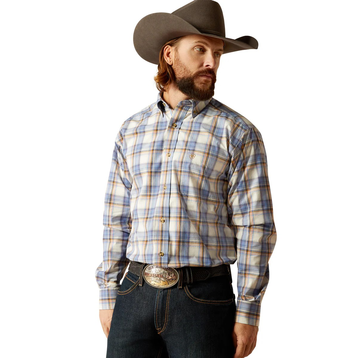 Ariat Men's Pro Series Tristen Classic Fit Long Sleeve Shirt - Blue