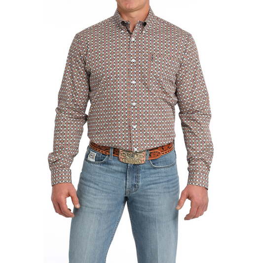 Cinch Men's Modern Fit Medallion Print Button Down Shirt - Multi