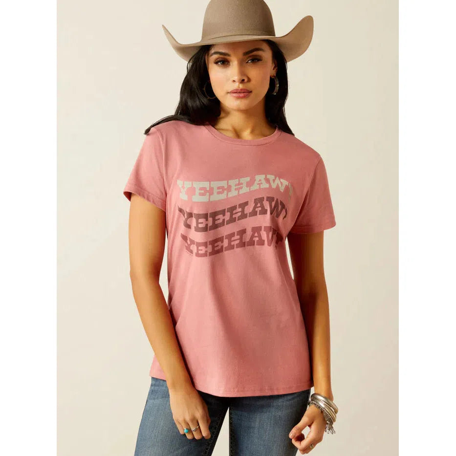 Ariat Women's Rally Call Short Sleeve Tee Shirt- Dusty Rose