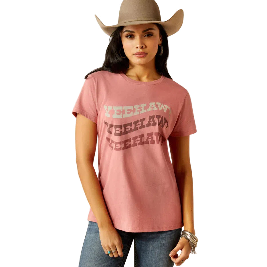 Ariat Women's Rally Call Short Sleeve Tee Shirt - Dusty Rose