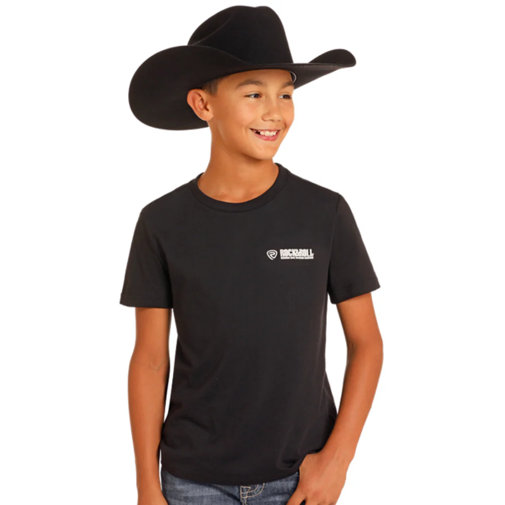Rock & Roll Boy's Graphic T-Shirt - Black  v