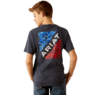 Ariat Boy's Camo Patriot Short Sleeve Tee Shirt- Navy Heather