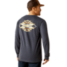 Ariat Men's Saltillo Lockup Long Sleeve Shirt - Navy Heather