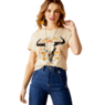 Ariat Women's Longhorn Watercolor Short Sleeve Tee Shirt-Natural