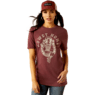 Ariat Women's Rodeo Sweetie Short Sleeve Tee Shirt- Maroon Heather