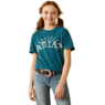 Ariat Girl's Short Sleeve Sunrise Tee Shirt- Deep Sea Heather