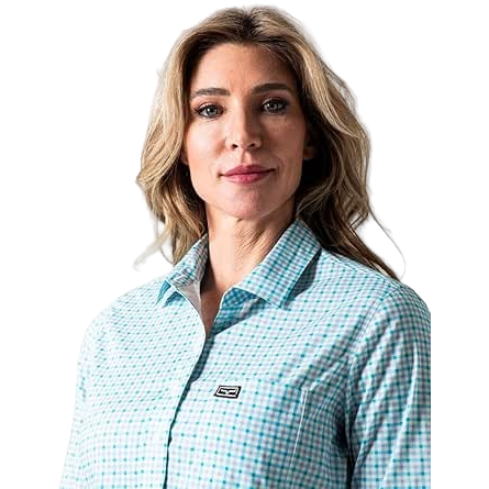 Kimes Women's Tucco Mini Check Top - Blue