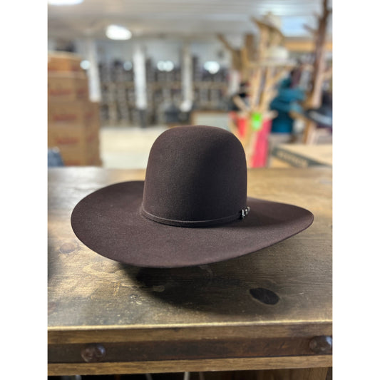 Rodeo King 10X Open Crown Felt Western Hat - Black Cherry