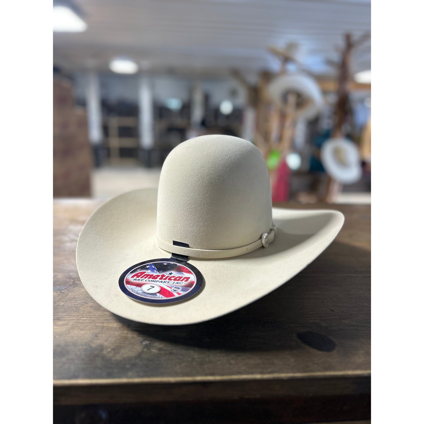 American Hat Co 7X Open Crown Felt Western Hat - Bone
