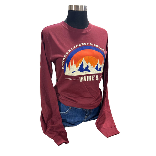 Irvine Unisex Long Sleeve "Canada's Largest" T-Shirt - Heather Cardinal