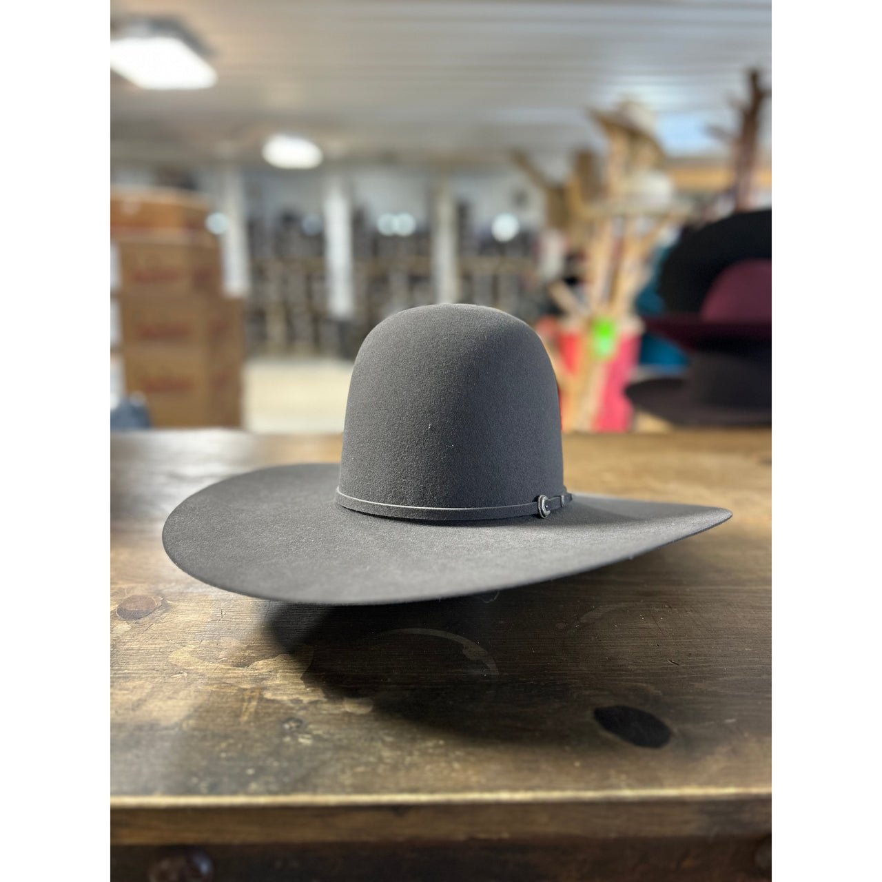 Rodeo King 7X Open Crown Western Felt Hat - Slate