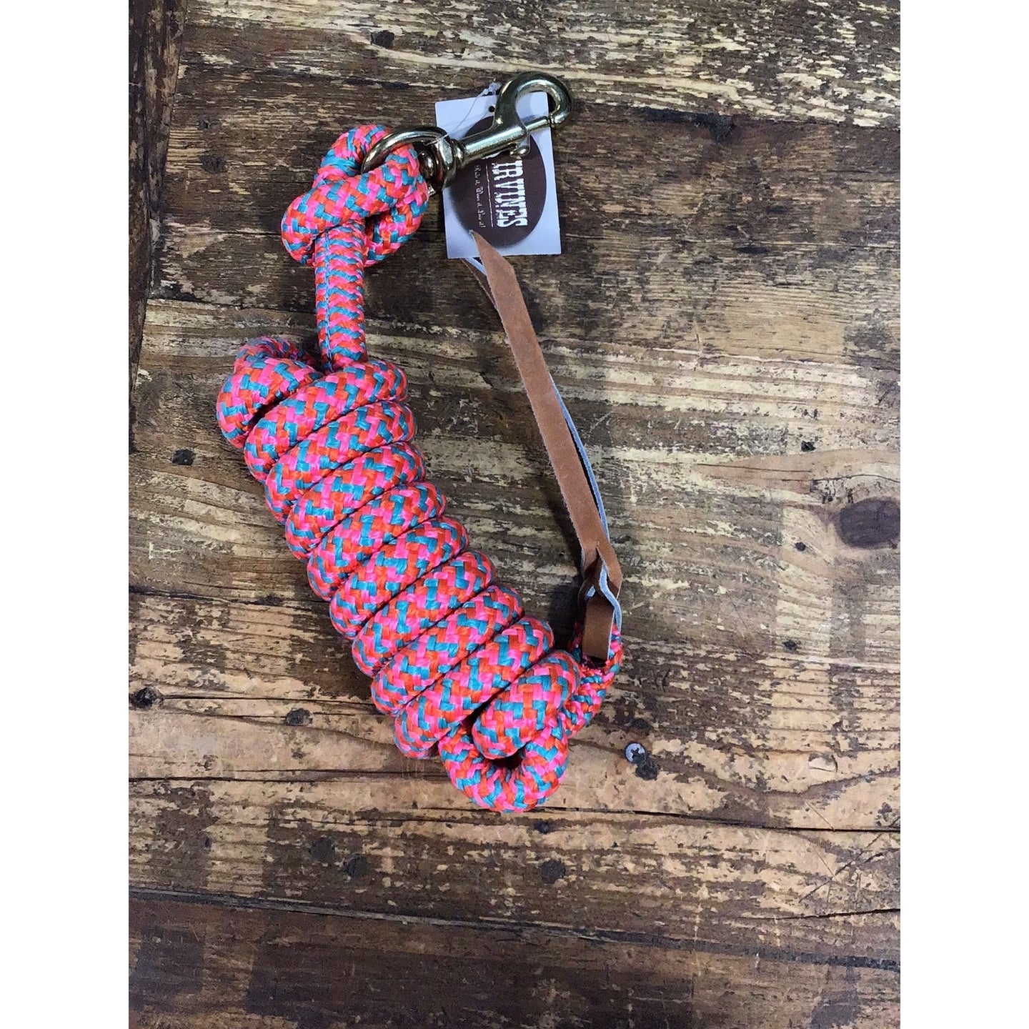 Irvine Cowboy Lead 9 ft 5/8" Lead w/Brass Plated Bolt Snap MIX COLOURS