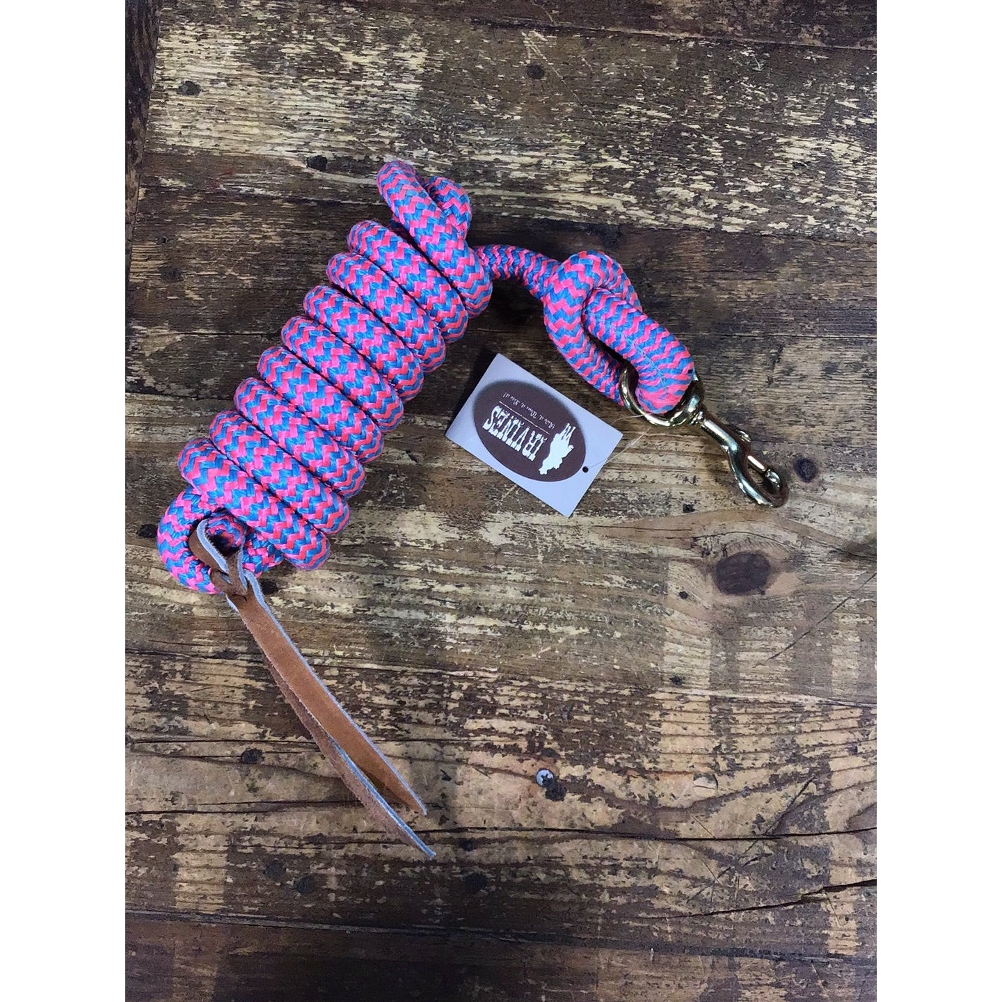 Irvine Cowboy Lead 9 ft 5/8" Lead w/Brass Plated Bolt Snap MIX COLOURS