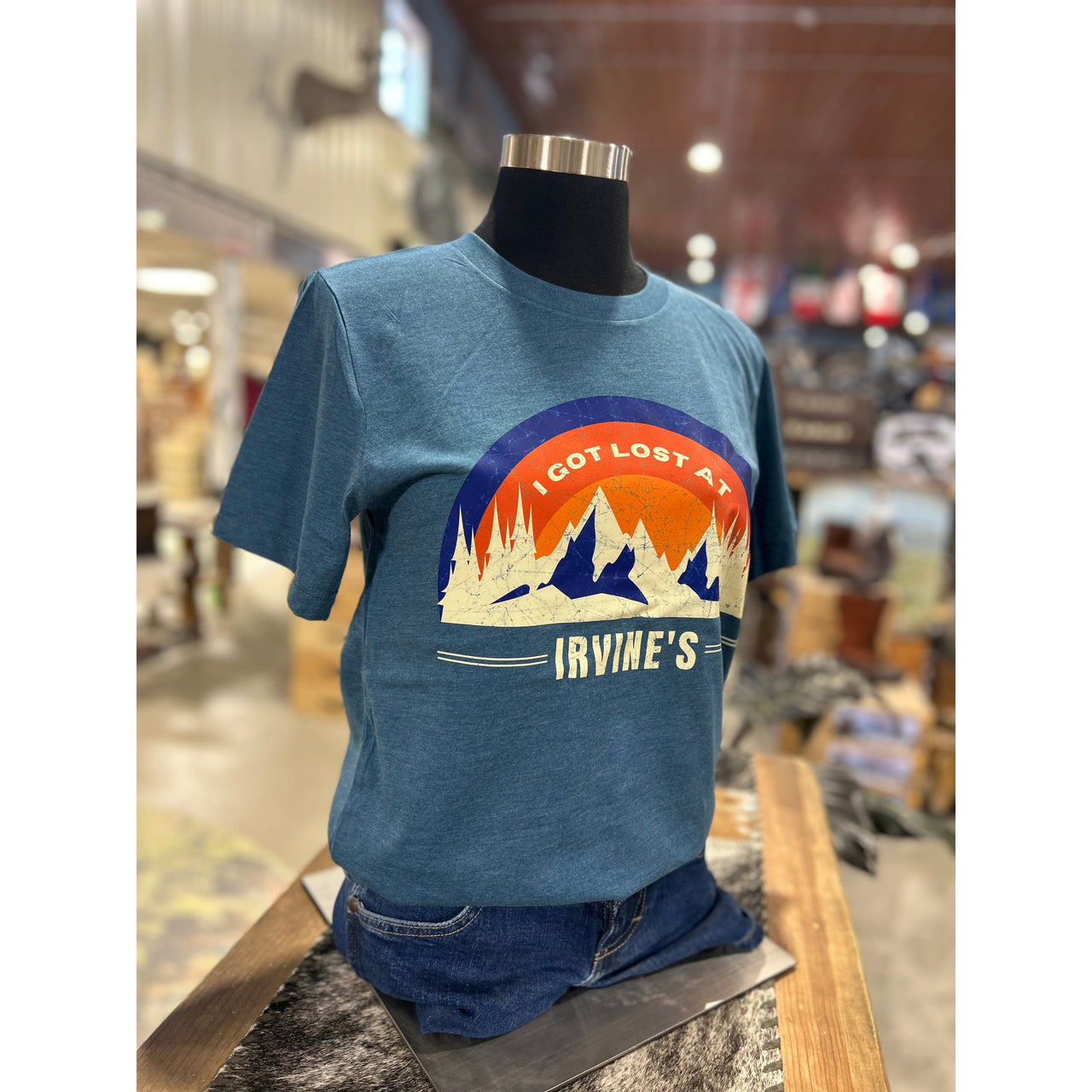 Irvine Unisex Short Sleeve Mountain T-Shirt - Heather Deep Teal