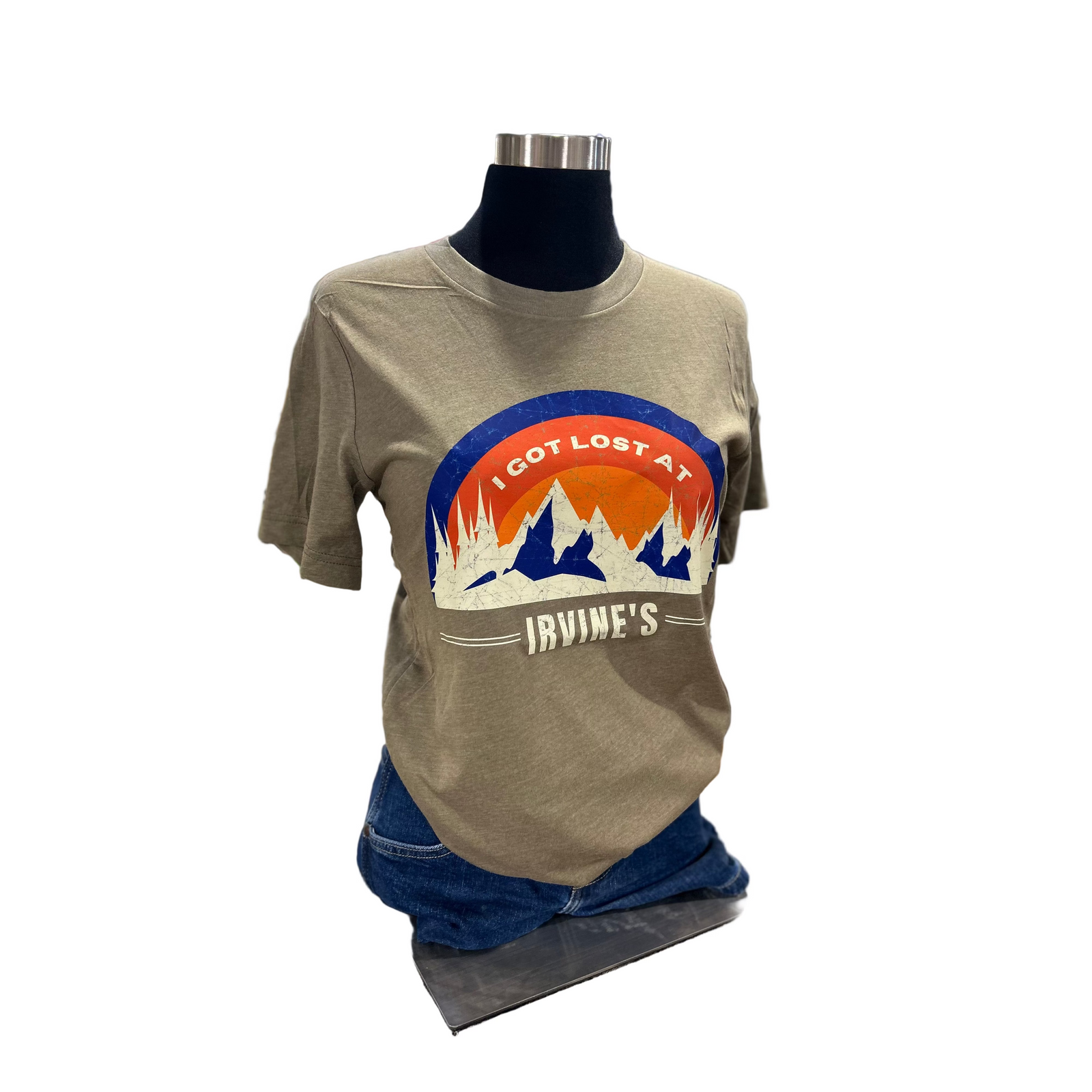 Irvine Unisex Short Sleeve Mountain T-Shirt  - Heather Olive - Irvine Tack & Western Wear