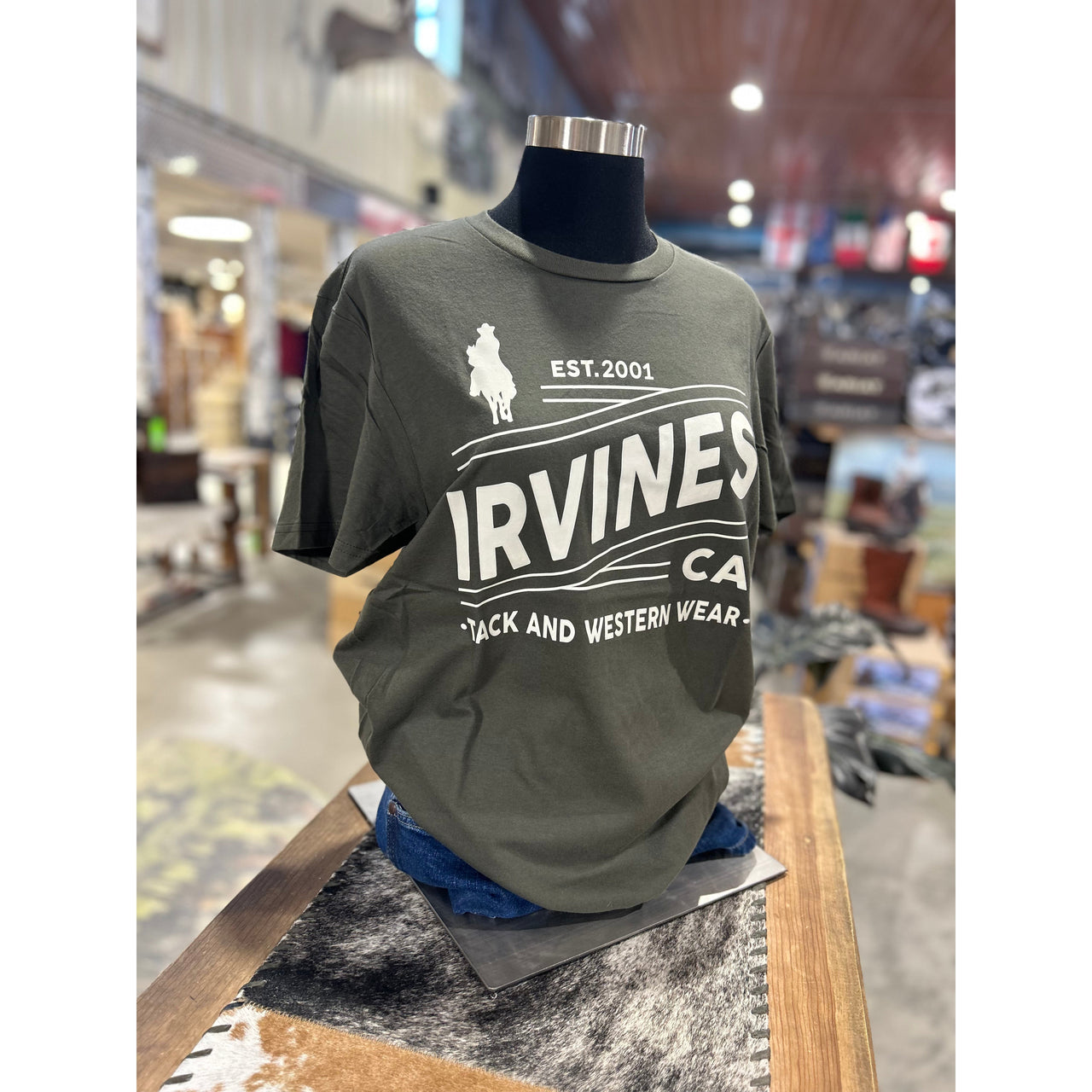 Irvine Unisex Short Sleeve Logo Tee - Olive