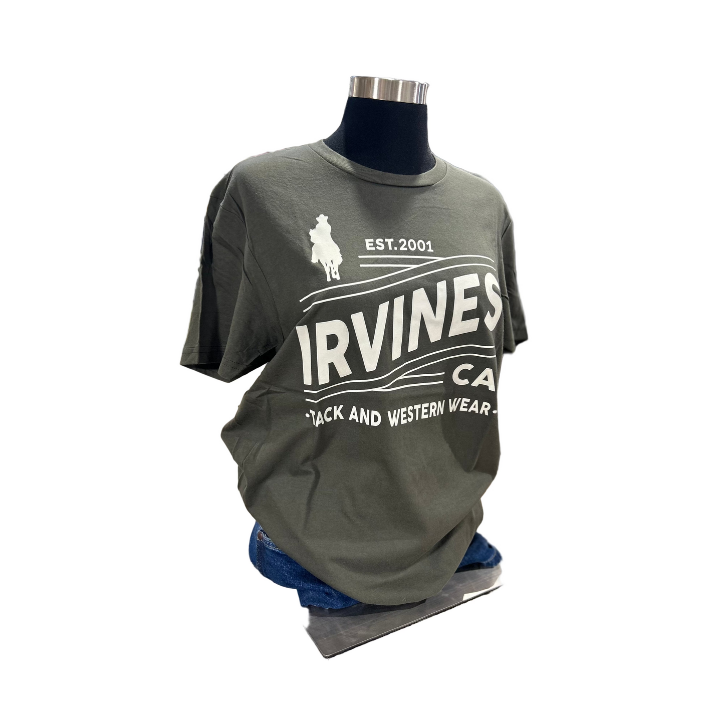 Irvine Unisex Short Sleeve Logo Tee - Olive