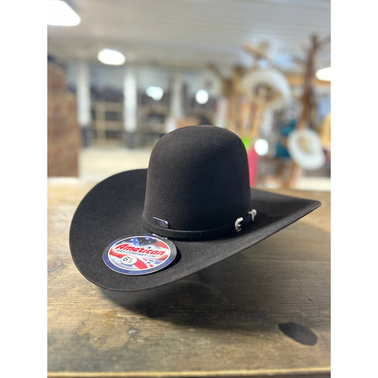 American Hat Co 7X Open Crown Felt Western Hat - Black Cherry
