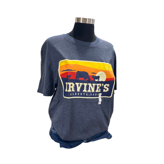 Irvine Unisex Short Sleeve Logo Tee - Heather Navy