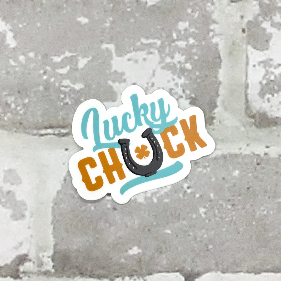 Lucky Chuck Sticker - Orange