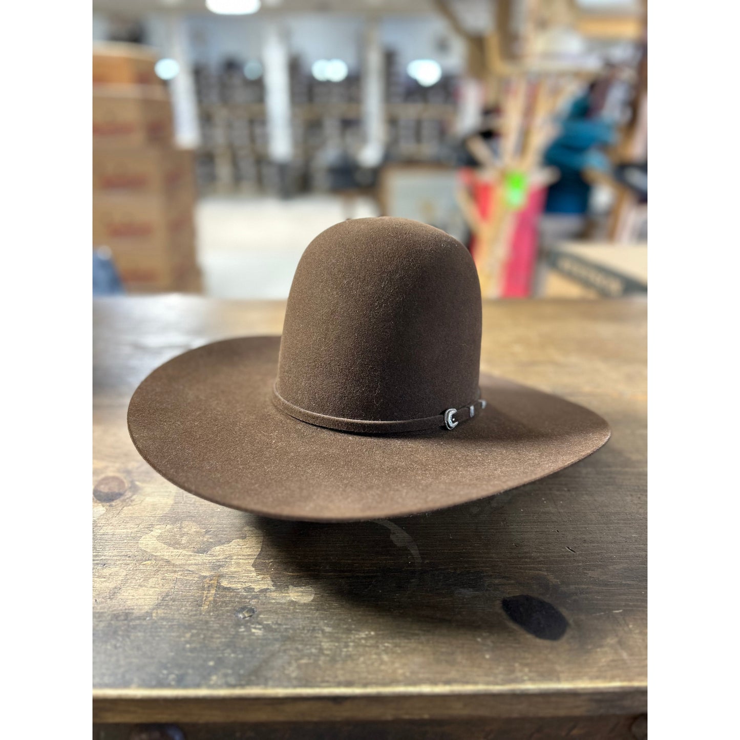Rodeo King 7X Open Crown Felt Western Hat - Whiskey