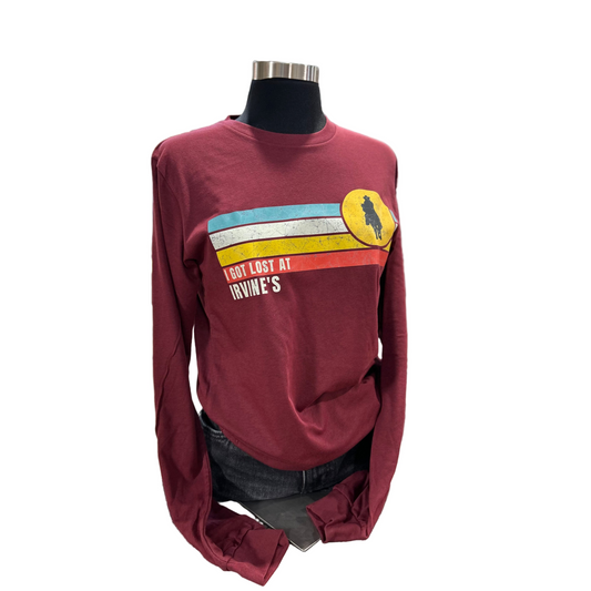 Irvine Unisex Long Sleeve "I Got Lost" T-Shirt - Heather Cardinal