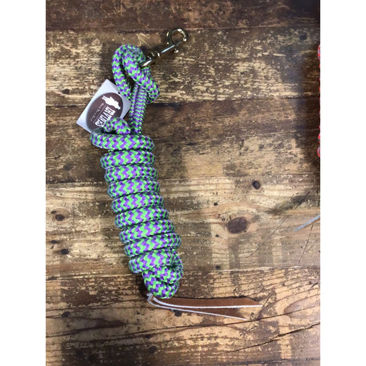 Irvine Cowboy Lead 9 ft 5/8" Lead w/Brass Plated Bolt Snap MIX COLOURS