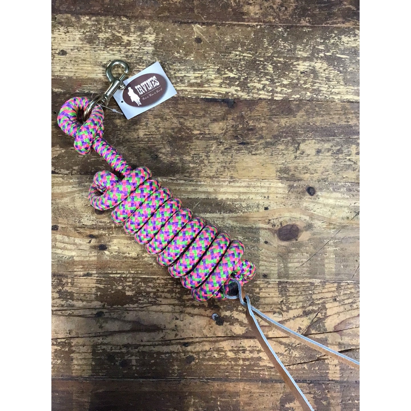 Irvine Cowboy Lead 9 ft 5/8" Lead w/Brass Plated Bolt Snap MIX COLOURS