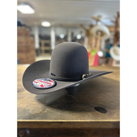 American Hat Co 10X Open Crown Felt Western Hat - Steel