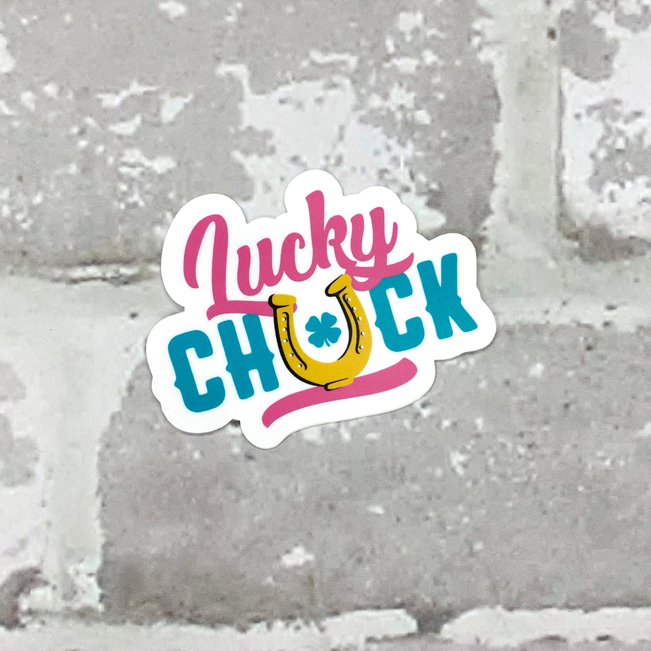 Lucky Chuck Sticker - Pink