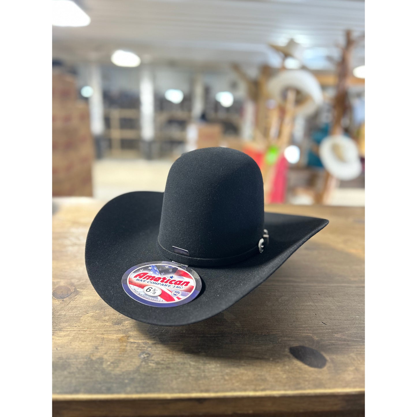 American Hat Co 7X Open Crown Felt Western Hat - Black