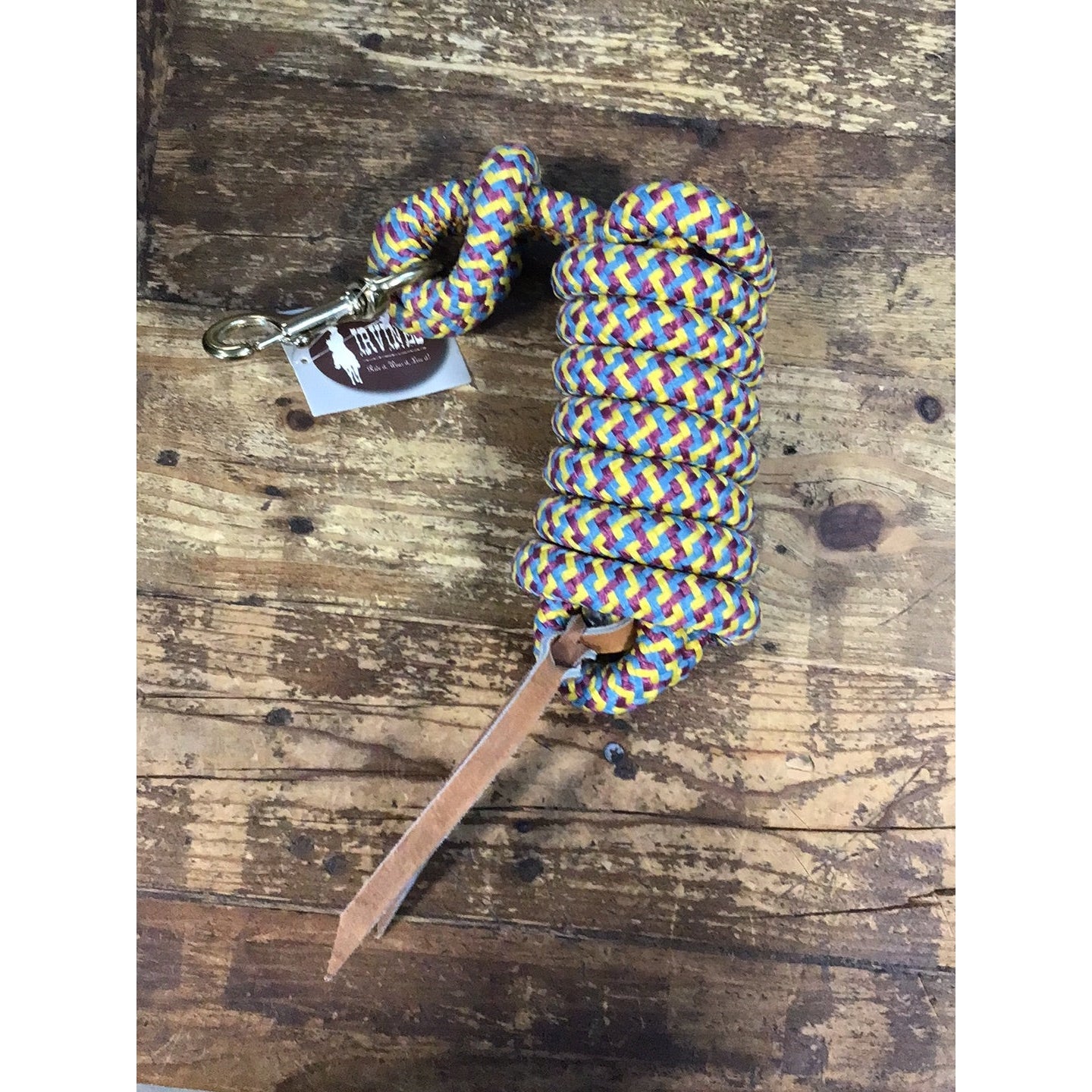 Irvine Cowboy Lead 9 ft 5/8" Lead w/Brass Plated Bolt Snap MIX COLOURS