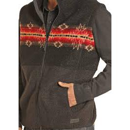 Rock & Roll Men's Berber Boarder Vest - Black
