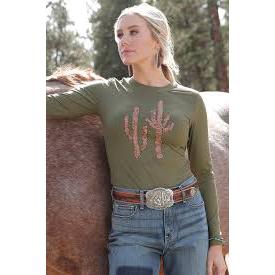 Cruel Girl Women's Long Sleeve Tee Shirt- Green