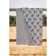 Ida Mae Home Longhorn Icon Linen Black Quilt - Multiple Sizes