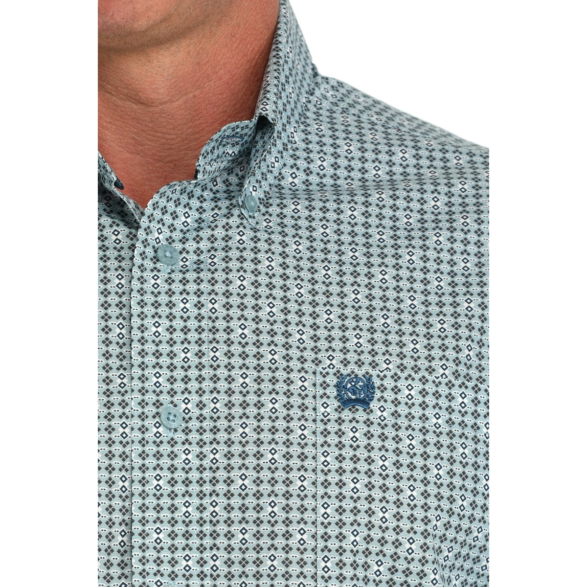 Cinch Men's Long Sleeve Print Shirt- Green