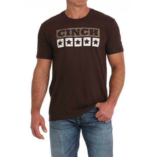 Cinch Men's Short Sleeve Tee Shirt- Brown