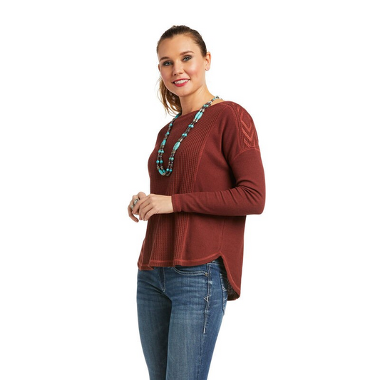 Ariat Women's Everyday LS Top Cherry Mahogany