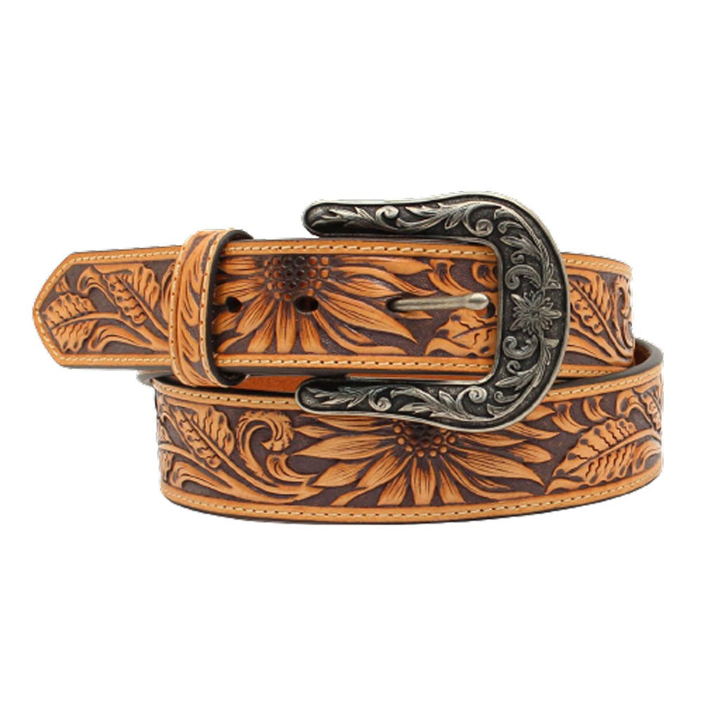 Nocona Ladies Sunflower Embroidered Belt - Tan