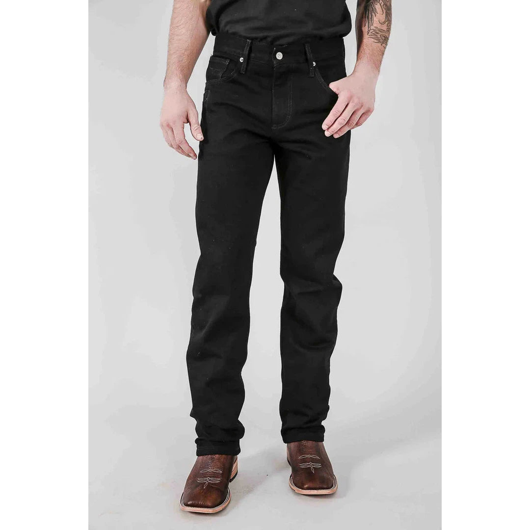 Kimes Men's James Mid Rise Straight Bootcut Jeans - Black