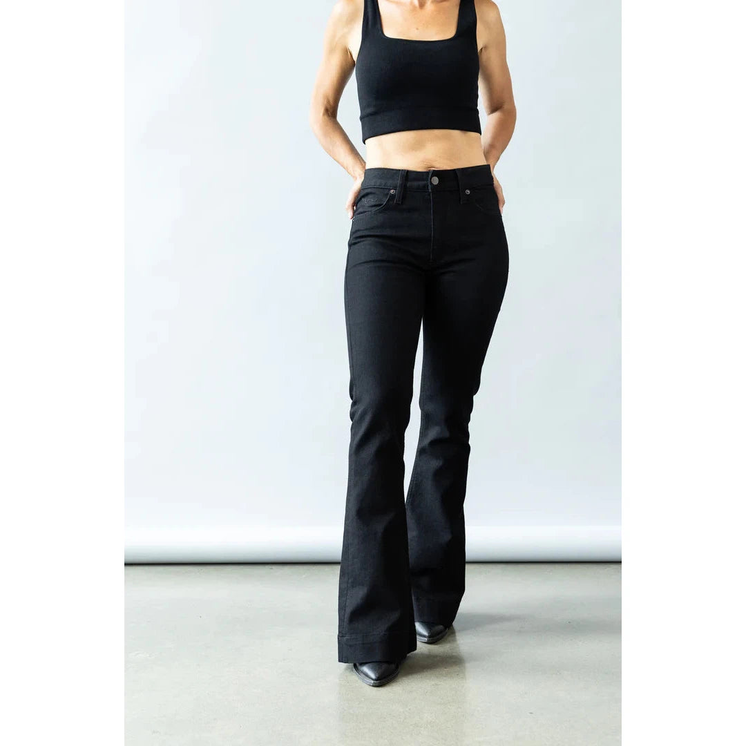 Kimes Women's Jennifer Ultra High Rise Flare Jeans - Black