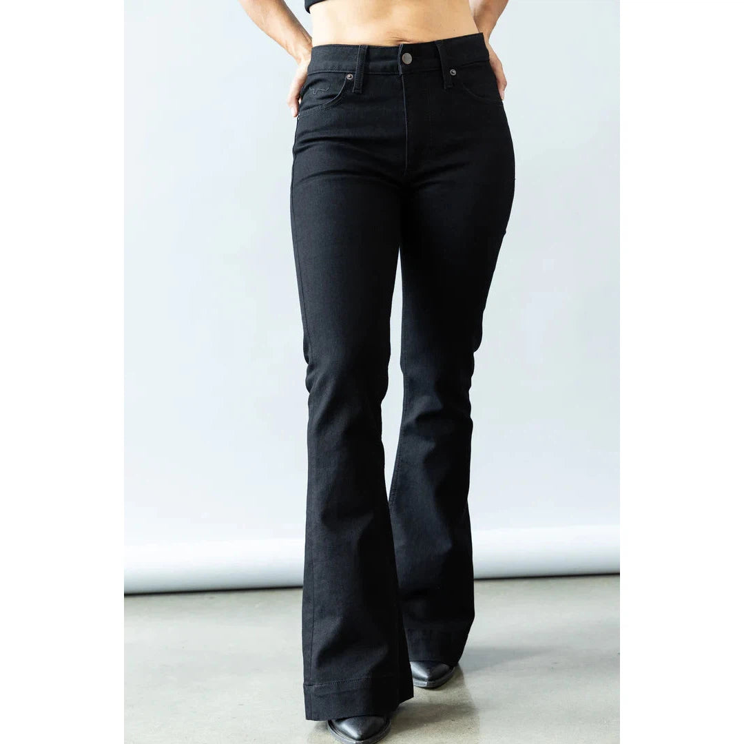 Kimes Women's Jennifer Ultra High Rise Flare Jeans - Black