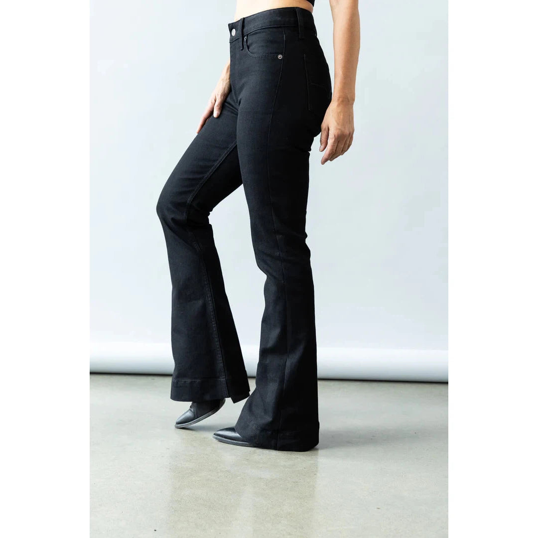 Kimes Women's Jennifer Ultra High Rise Flare Jeans - Black